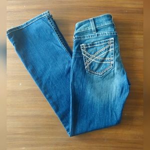 Ariat R.E.A.L. Mid Rise Stretch Entwined Festival Bootcut Jean Size 31 R